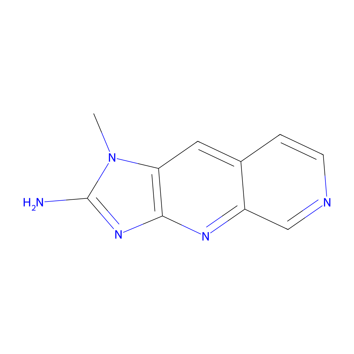 1-Methyl-1H-imidazo(4,5-b)(1,7)naphthyridin-2-amine molecular structure, CAS 157730-35-3