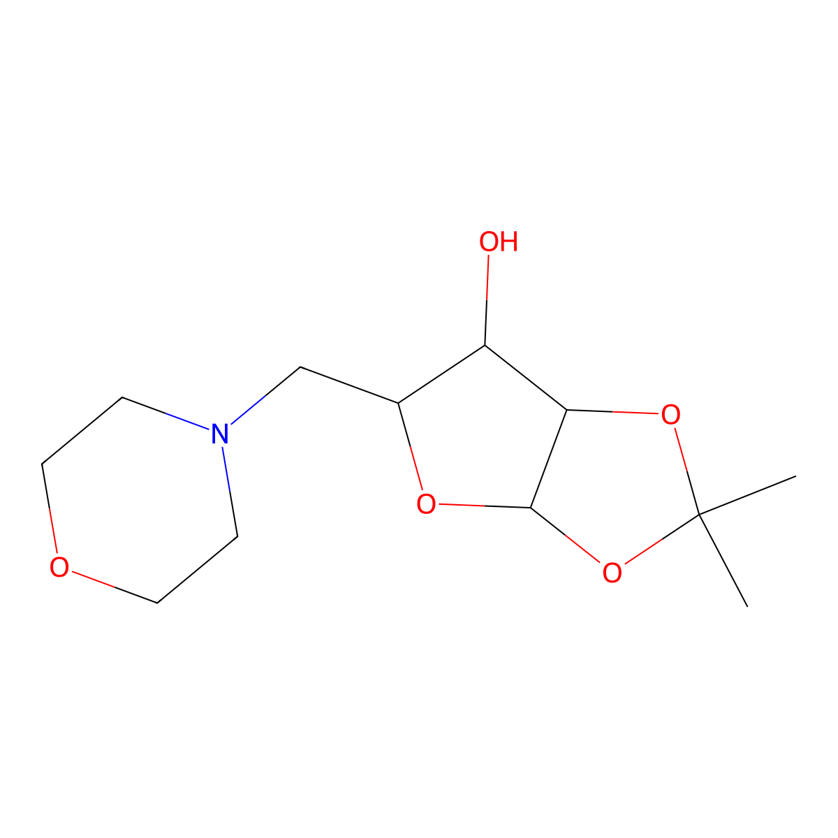 (3aR,5R,6S,6aR)-2,2-dimethyl-5-[(morpholin-4-yl)methyl]-tetrahydro-2H-furo[2,3-d][1,3]dioxol-6-ol molecular structure, CAS 157733-81-8