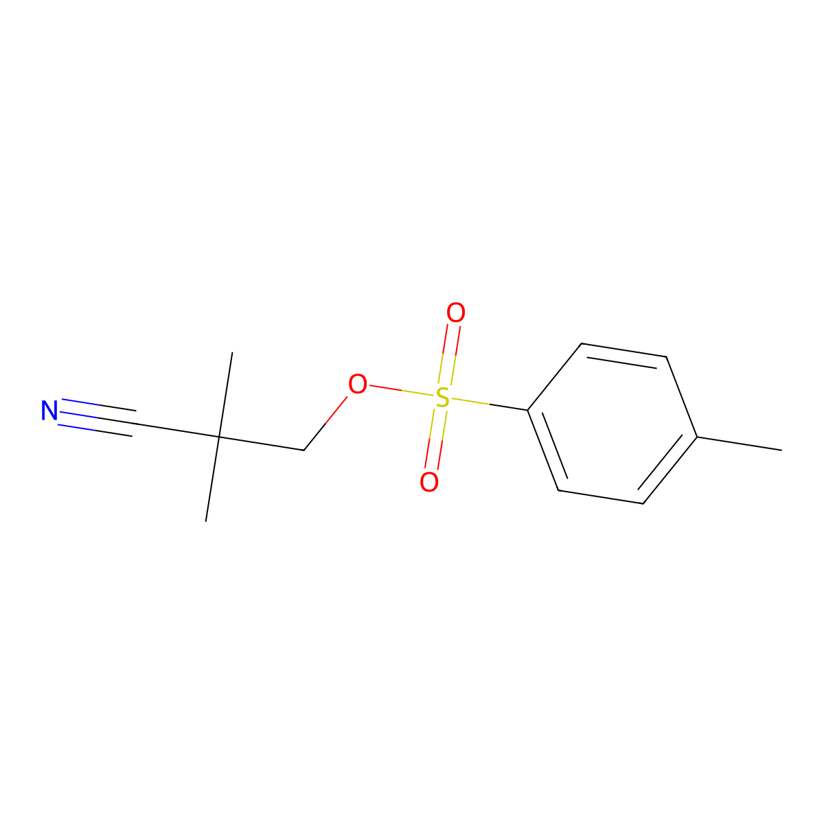 2-Cyano-2-methylpropyl 4-methylbenzenesulfonate molecular structure, CAS 157736-55-5