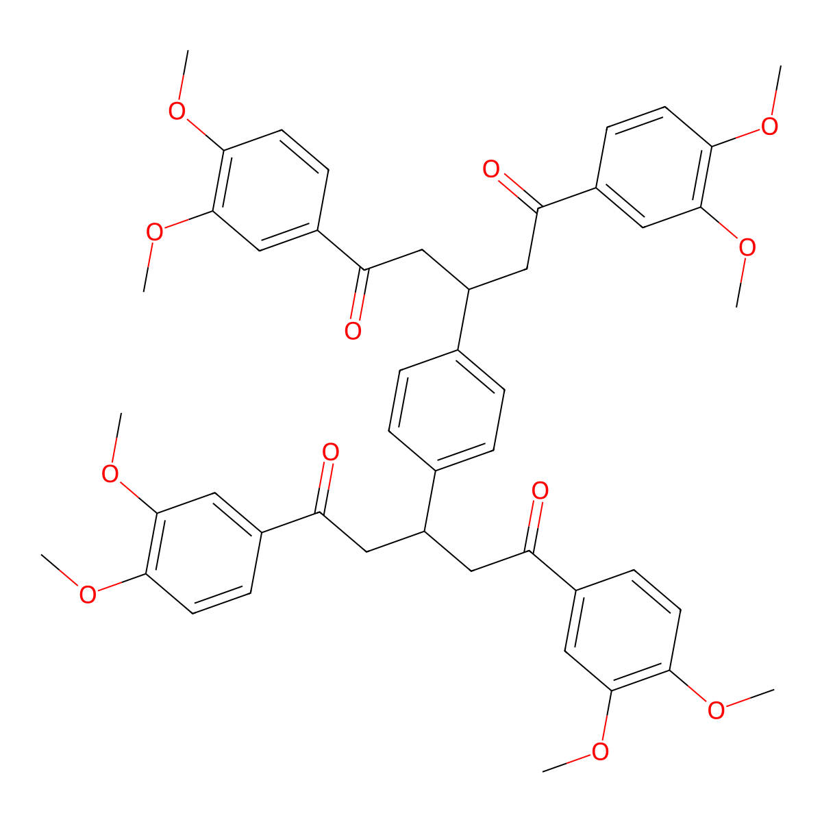 3-{4-[1,5-Bis(3,4-dimethoxyphenyl)-1,5-dioxopentan-3-yl]phenyl}-1,5-bis(3,4-dimethoxyphenyl)pentane-1,5-dione molecular structure, CAS 15775-88-9
