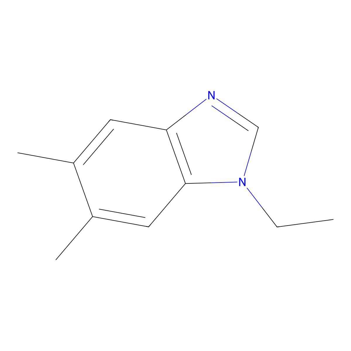 1-Ethyl-5,6-dimethylbenzimidazole molecular structure, CAS 15776-98-4