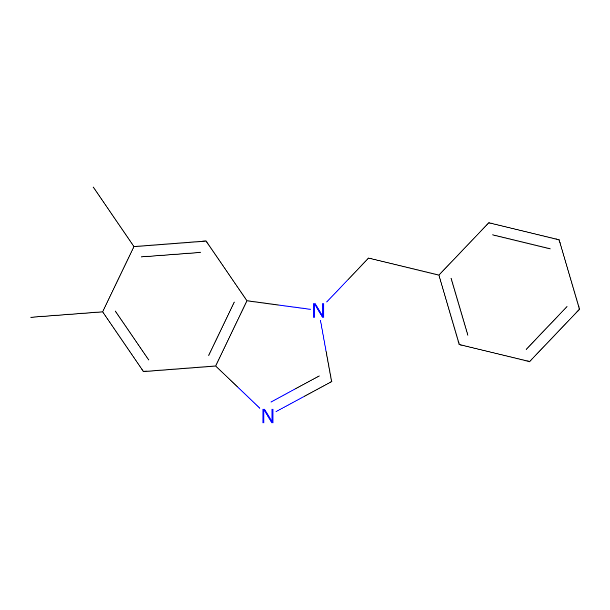5,6-Dimethyl-1-(phenylmethyl)-1H-benzimidazole molecular structure, CAS 15776-99-5