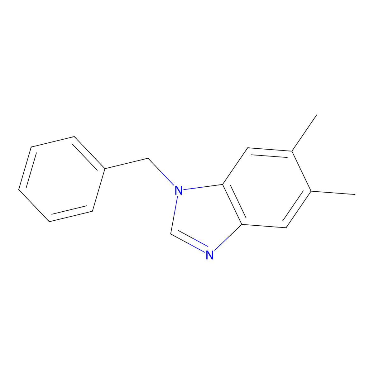 5,6-Dimethyl-1-(phenylmethyl)-1H-benzimidazole molecular structure, CAS 15776-99-5