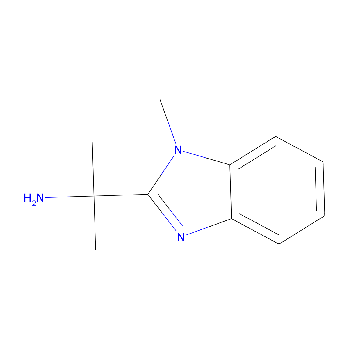 2-(1-methyl-1H-1,3-benzodiazol-2-yl)propan-2-amine molecular structure, CAS 157763-26-3