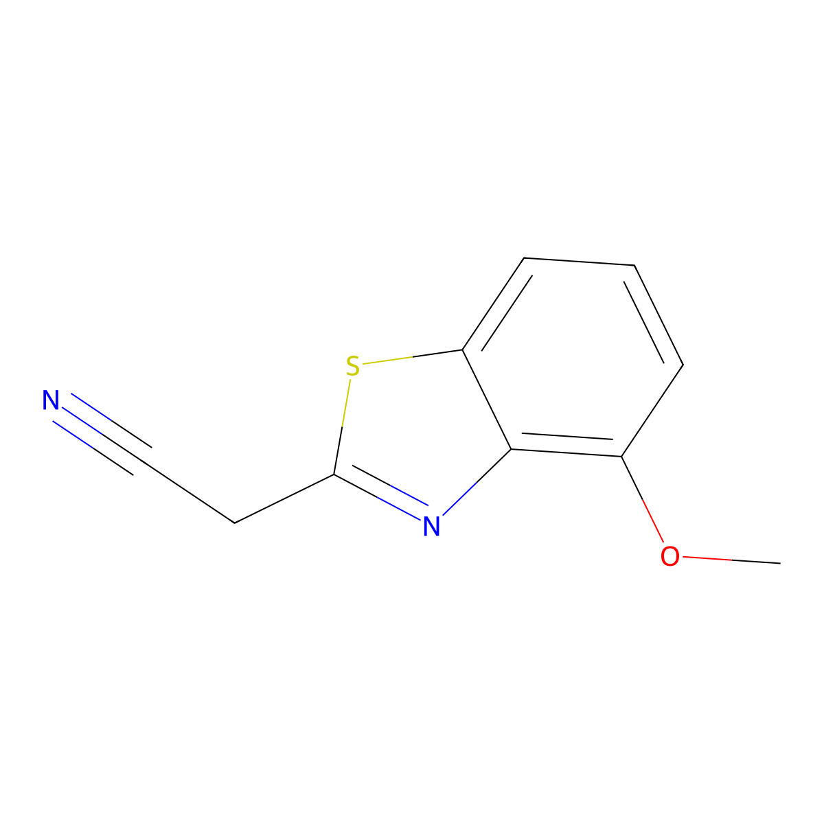 2-(4-Methoxybenzo[d]thiazol-2-yl)acetonitrile molecular structure, CAS 157764-02-8