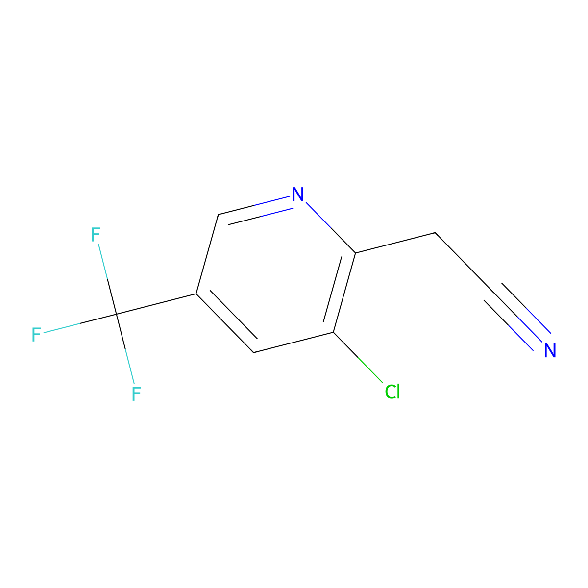 2-[3-Chloro-5-(trifluoromethyl)pyridin-2-yl]acetonitrile molecular structure, CAS 157764-10-8