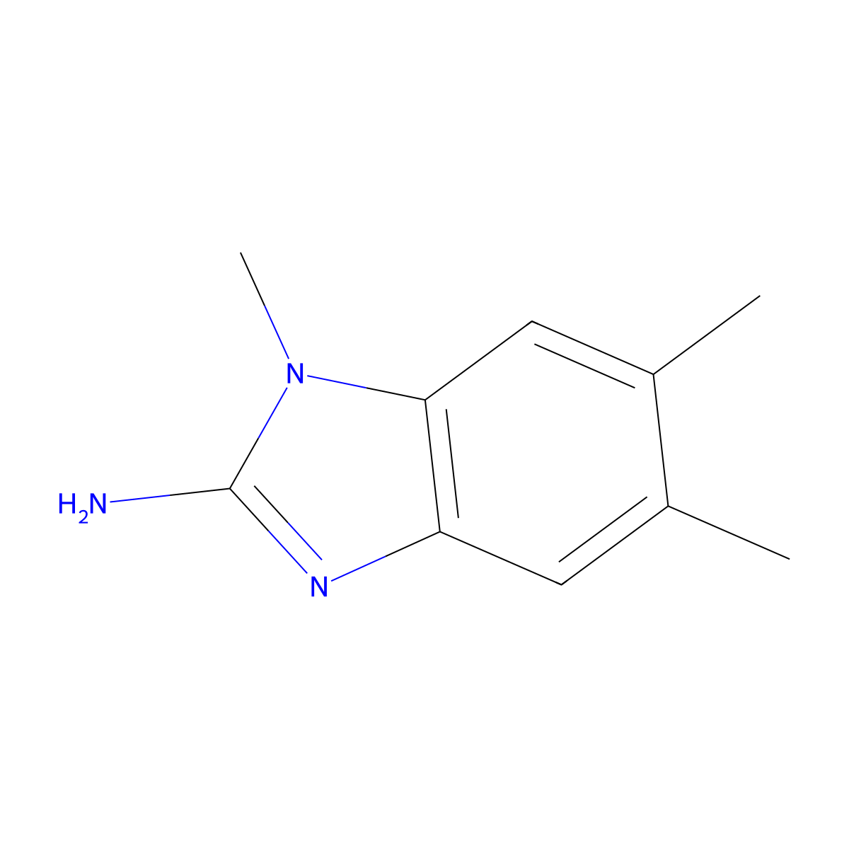 1,5,6-Trimethylbenzimidazol-2-amine molecular structure, CAS 15777-02-3