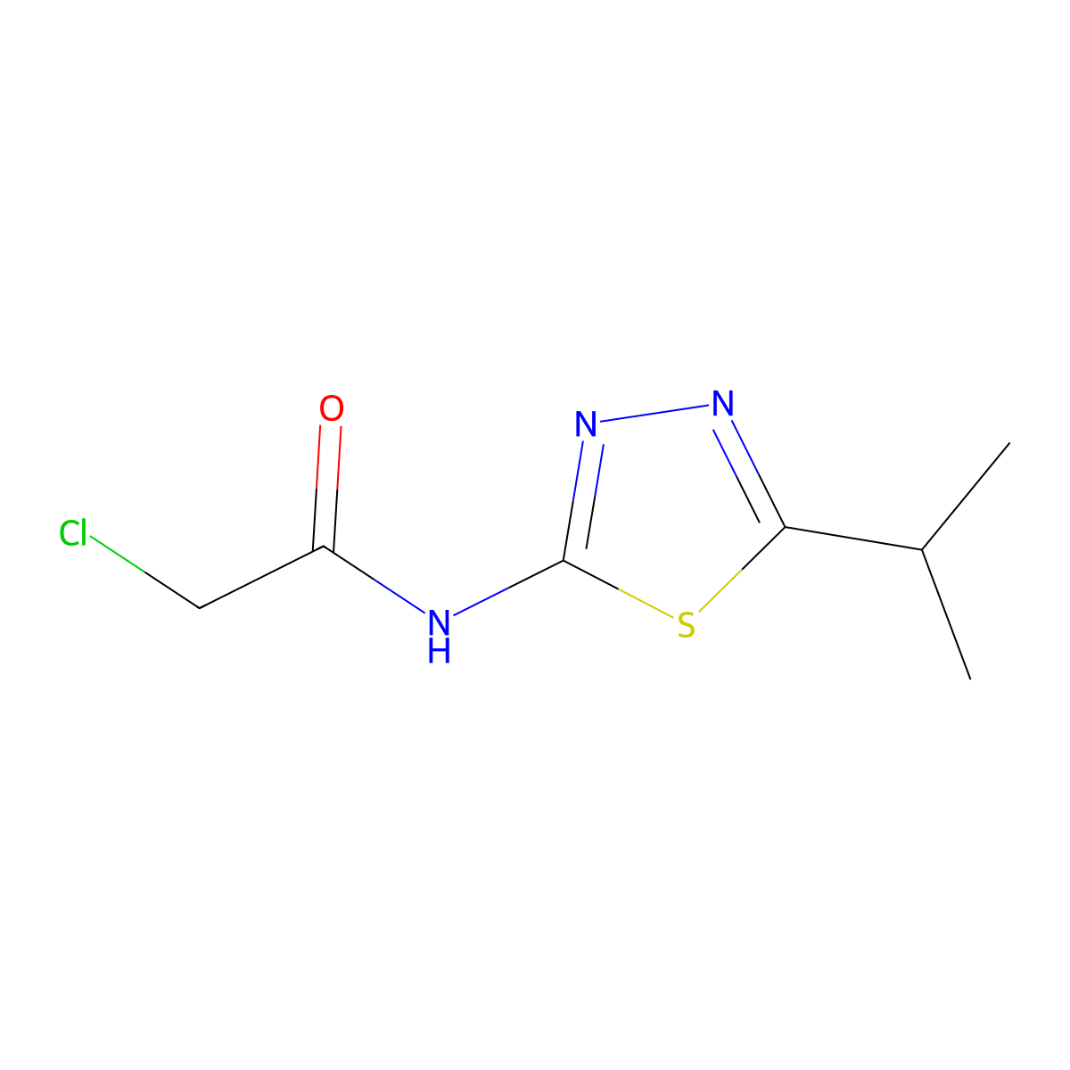 2-Chloro-N-(5-Isopropyl-1,3,4-Thiadiazol-2-Yl)Acetamide molecular structure, CAS 15777-41-0
