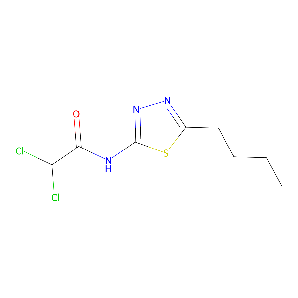 N-(5-Butyl-1,3,4-thiadiazol-2-yl)-2,2-dichloroacetamide molecular structure, CAS 15777-45-4