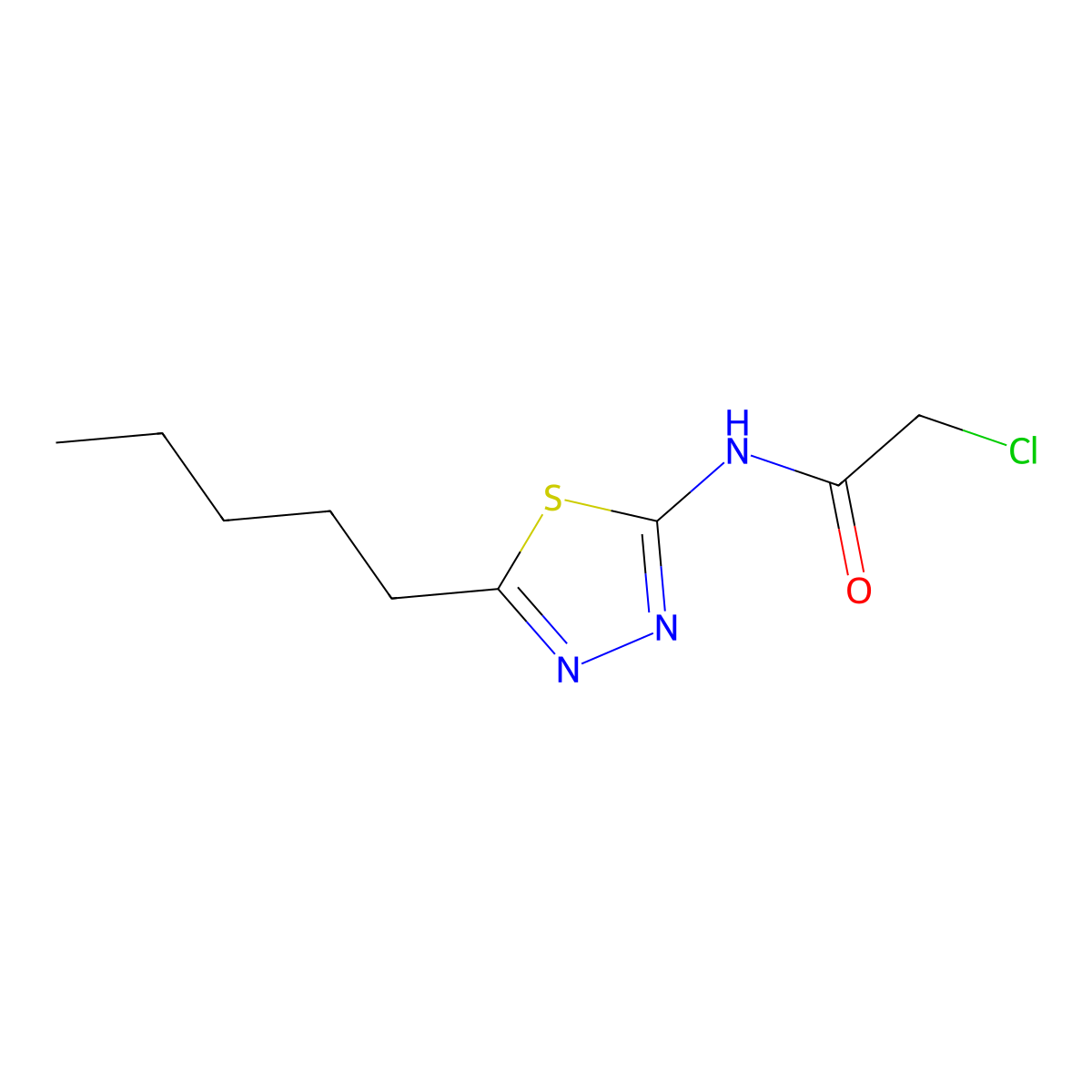 2-Chloro-N-(5-pentyl-1,3,4-thiadiazol-2-yl)acetamide molecular structure, CAS 15777-49-8