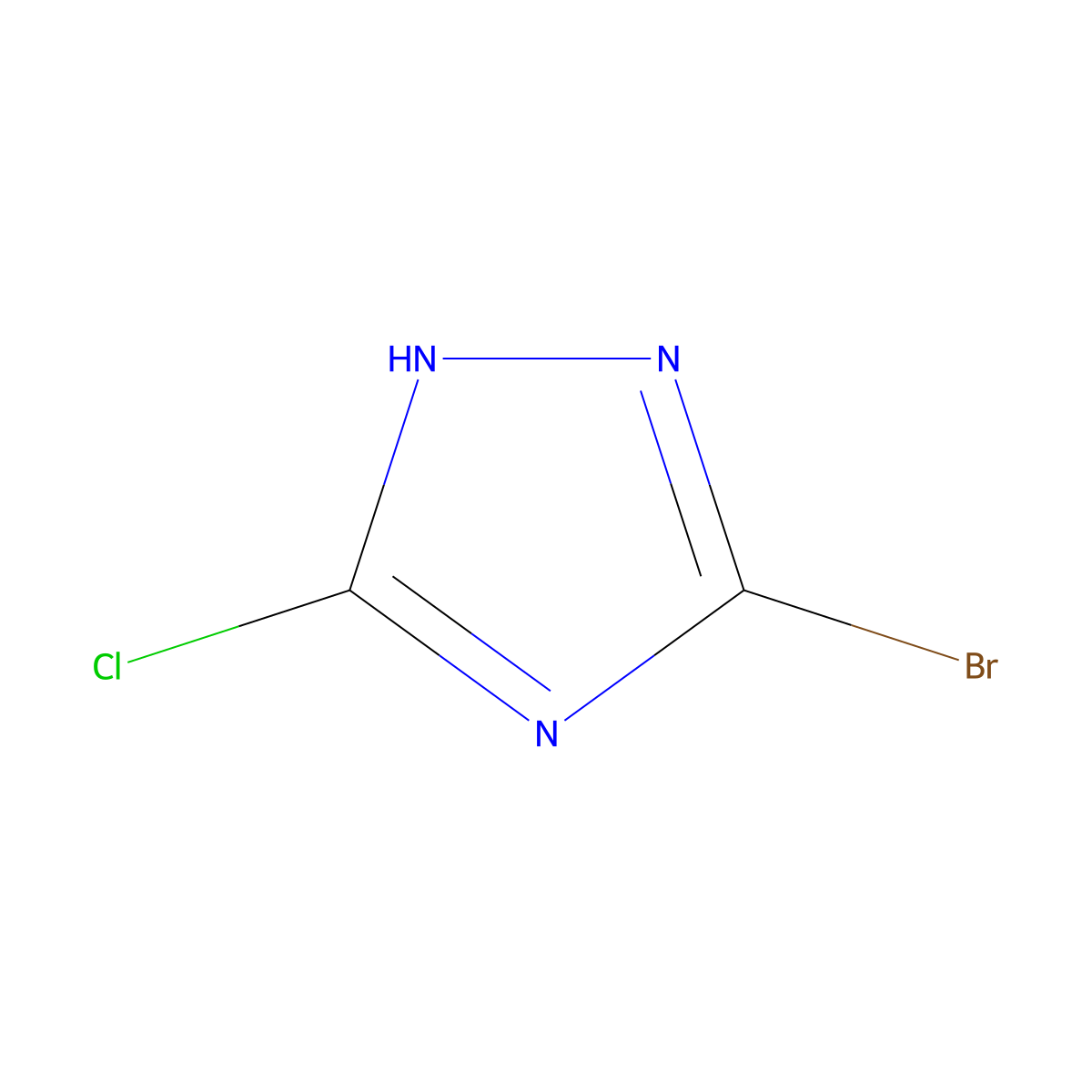 3-bromo-5-chloro-1H-1,2,4-triazole molecular structure, CAS 15777-55-6