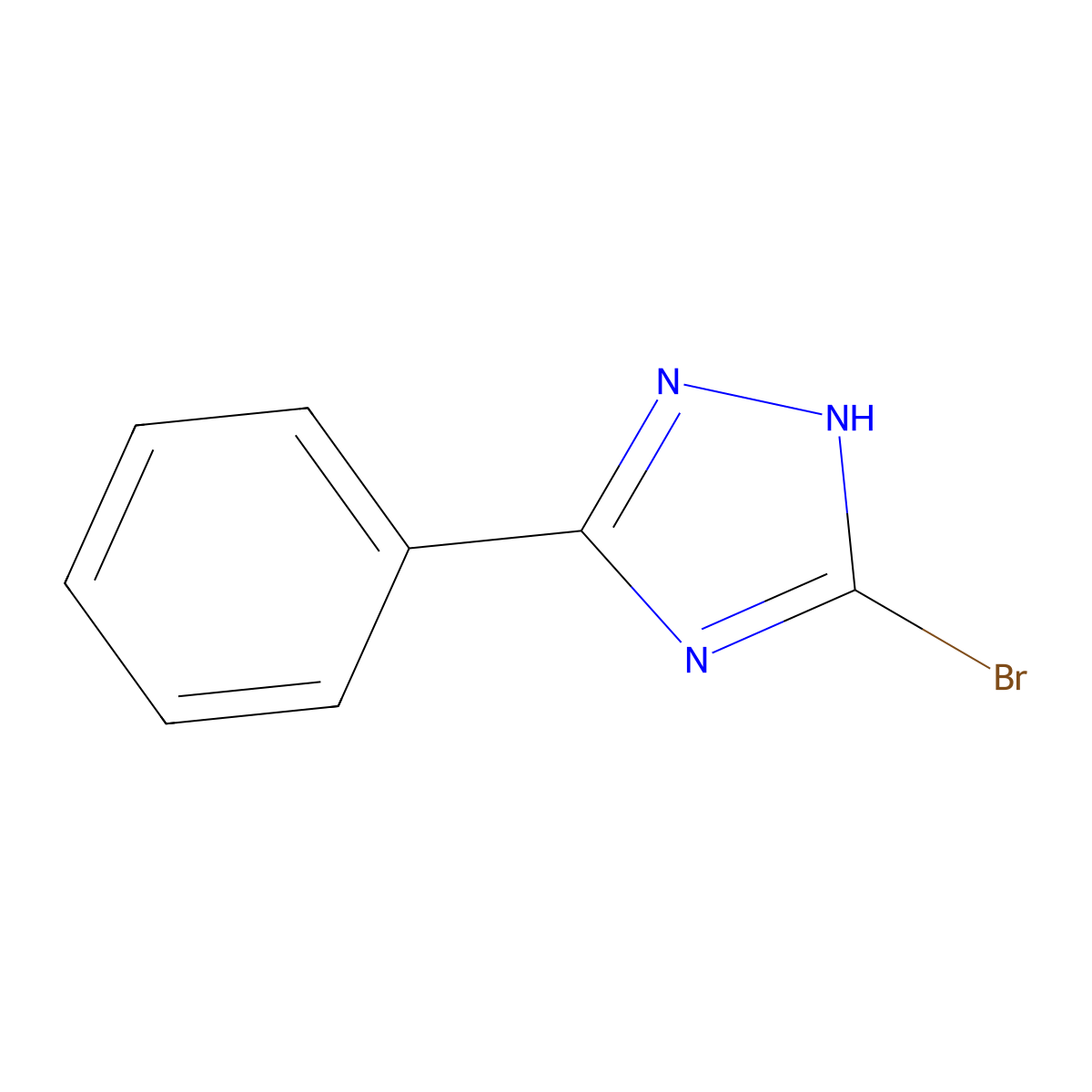 3-bromo-5-phenyl-1H-1,2,4-triazole molecular structure, CAS 15777-59-0