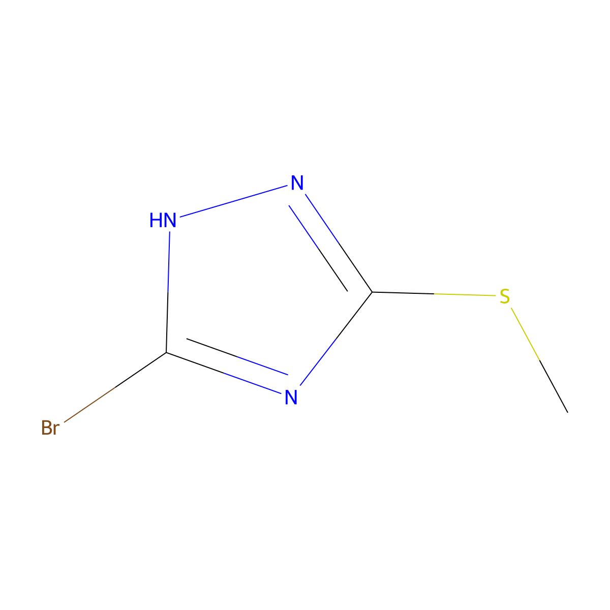 5-Bromo-3-(methylthio)-1H-1,2,4-triazole molecular structure, CAS 15777-62-5