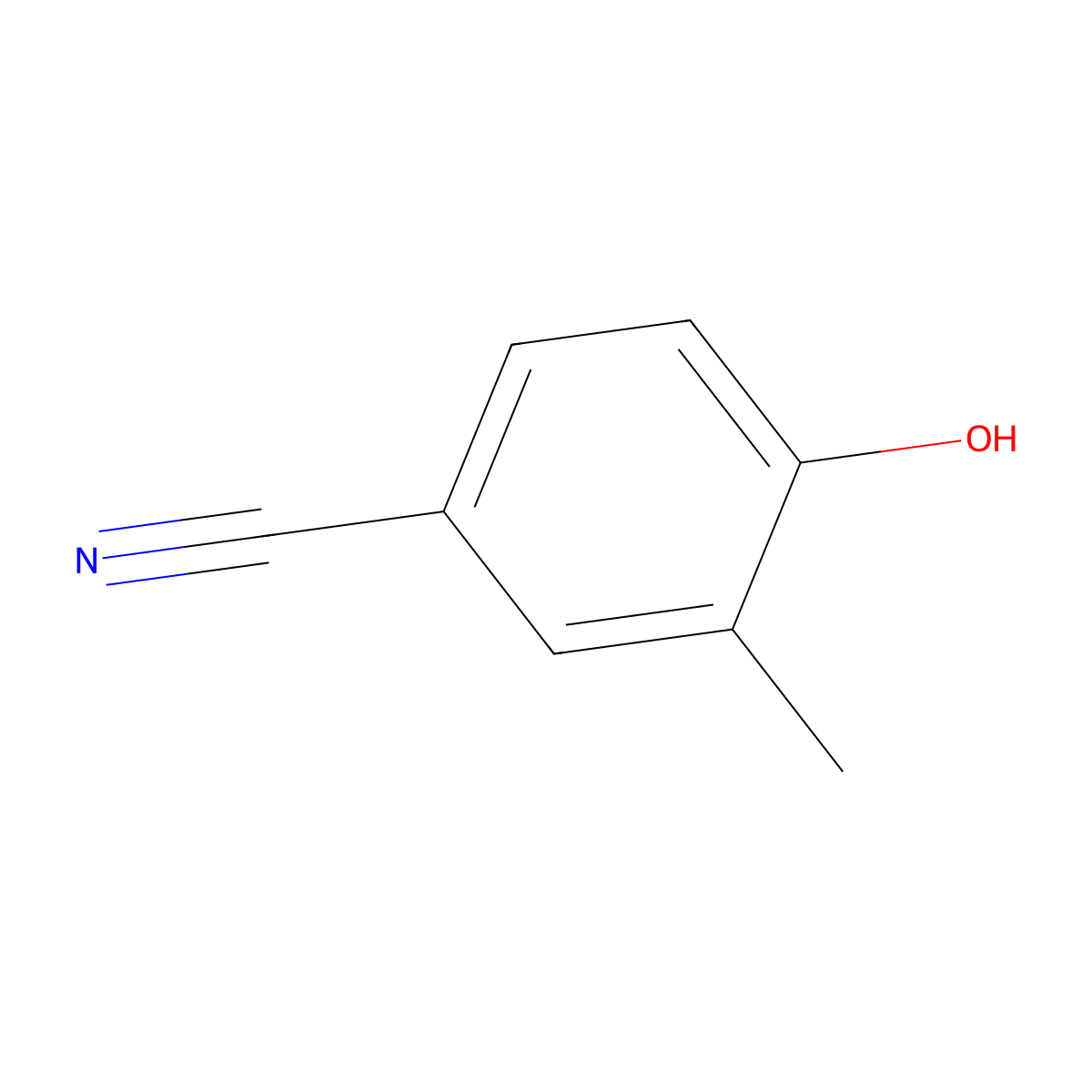 4-Hydroxy-3-methylbenzonitrile molecular structure, CAS 15777-70-5
