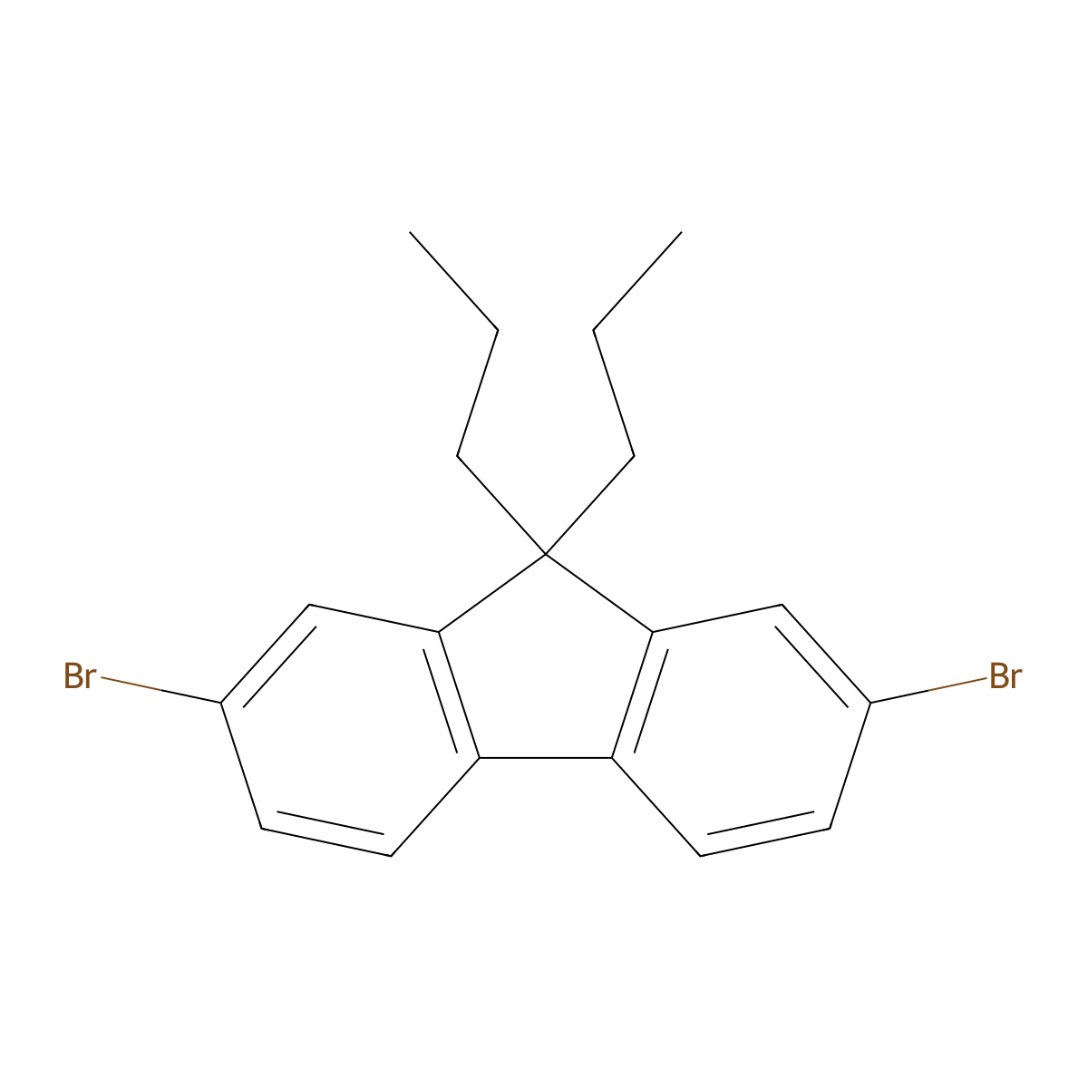 2,7-Dibromo-9,9-dipropylfluorene molecular structure, CAS 157771-56-7
