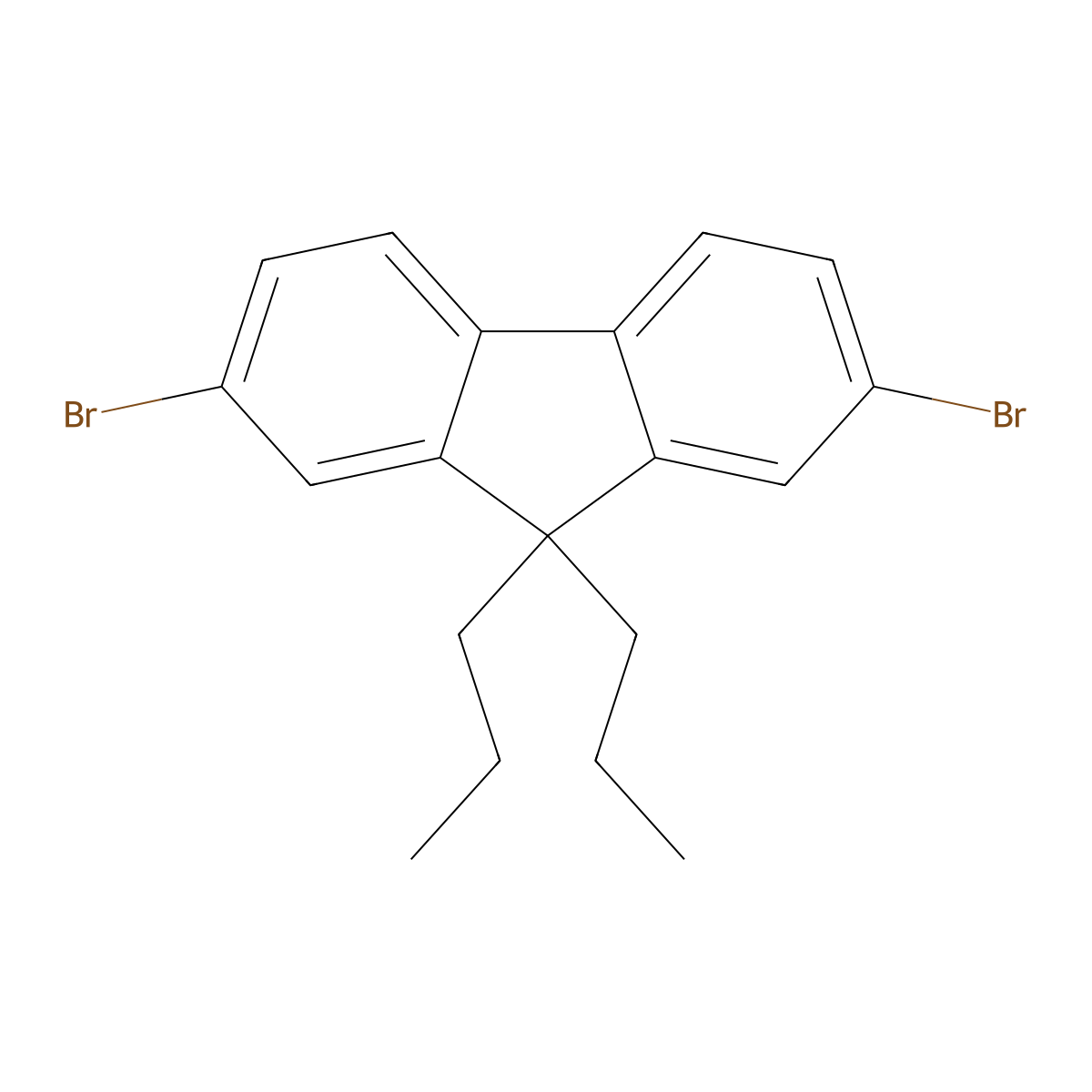 2,7-Dibromo-9,9-dipropylfluorene molecular structure, CAS 157771-56-7