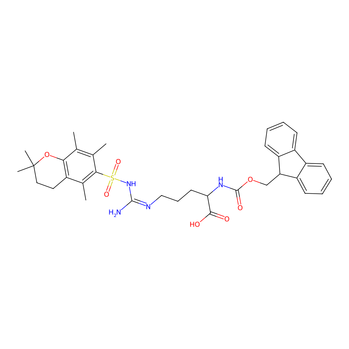 Fmoc-D-Arg(Pmc)-OH molecular structure, CAS 157774-30-6