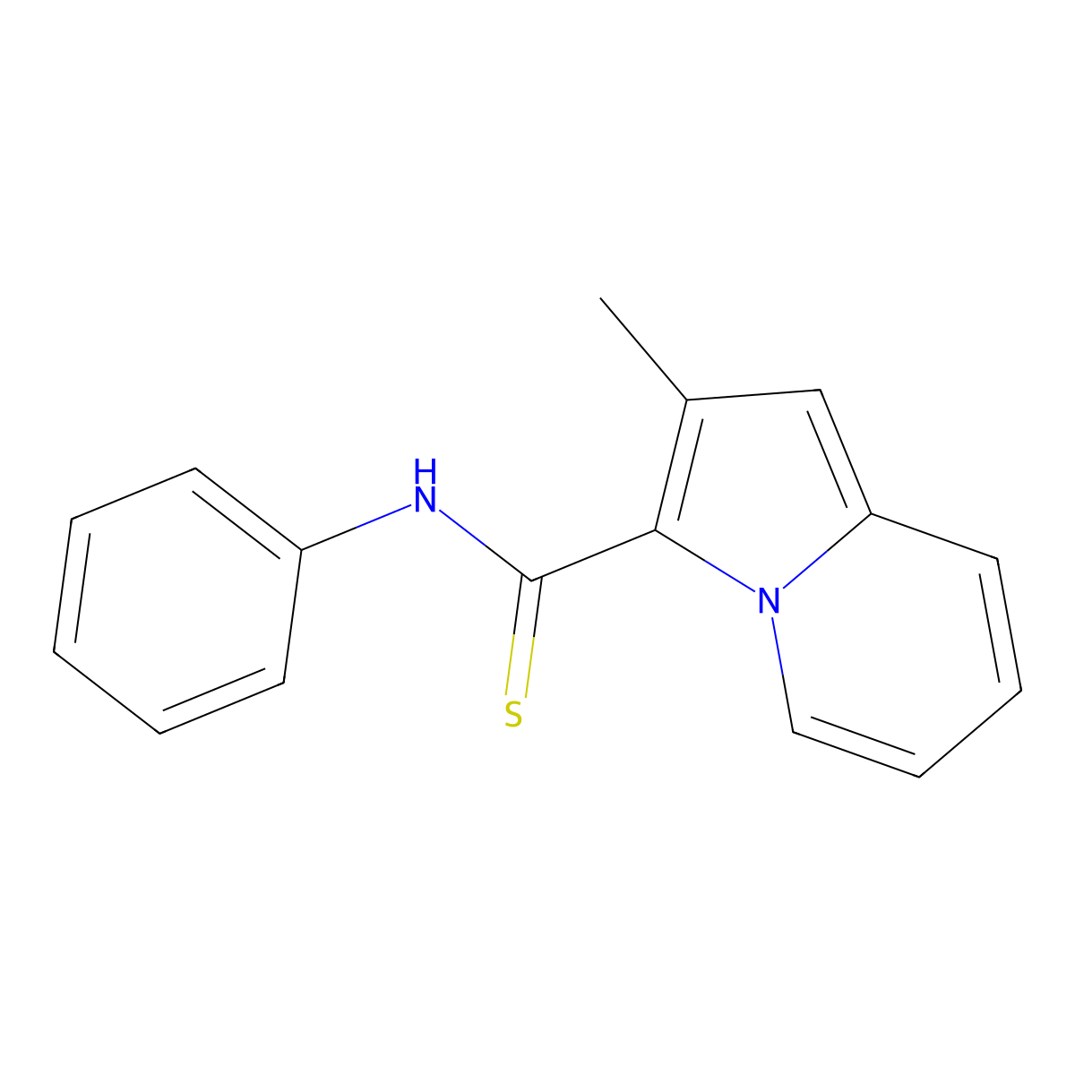 2-methyl-N-phenylindolizine-3-carbothioamide molecular structure, CAS 15778-33-3