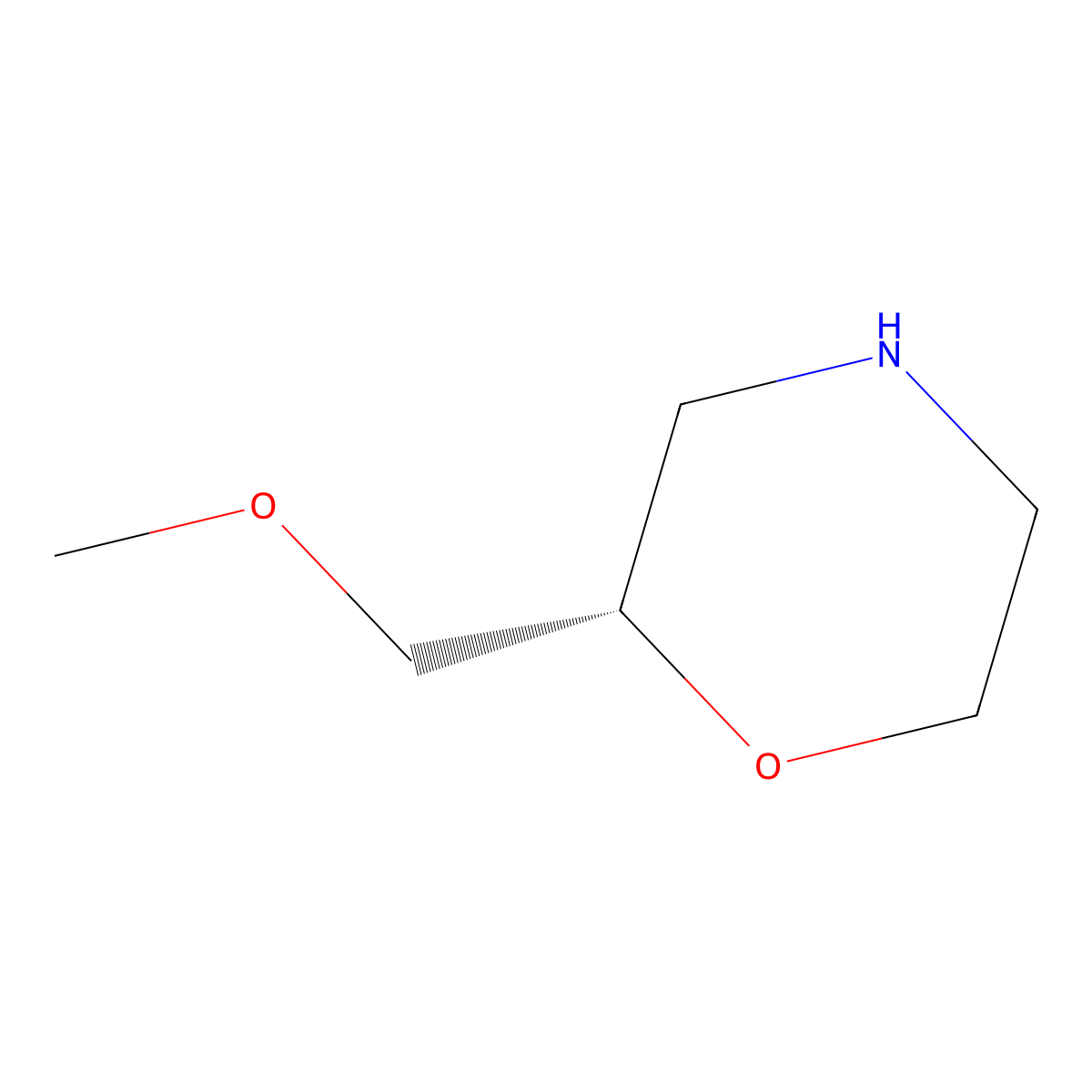 (2S)-2-(methoxymethyl)morpholine molecular structure, CAS 157791-20-3