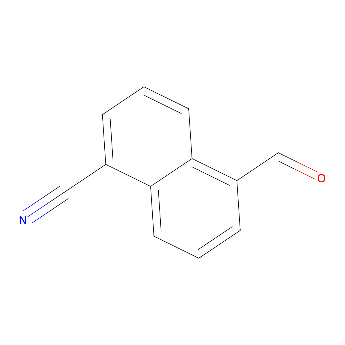 5-Formylnaphthalene-1-carbonitrile molecular structure, CAS 157796-39-9