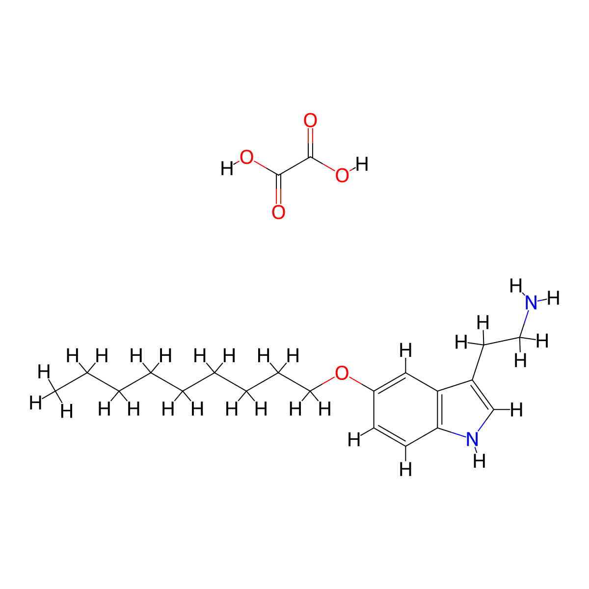 5-Nonyloxytryptamine oxalate molecular structure, CAS 157798-13-5