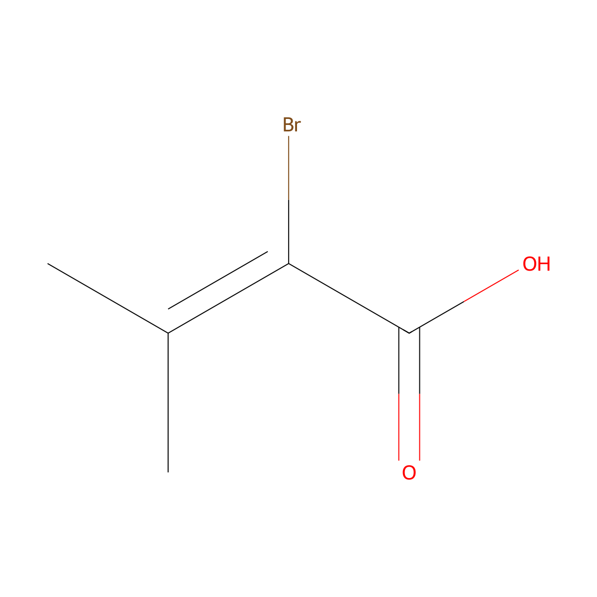 2-Bromo-3-methylbut-2-enoic acid molecular structure, CAS 1578-14-9