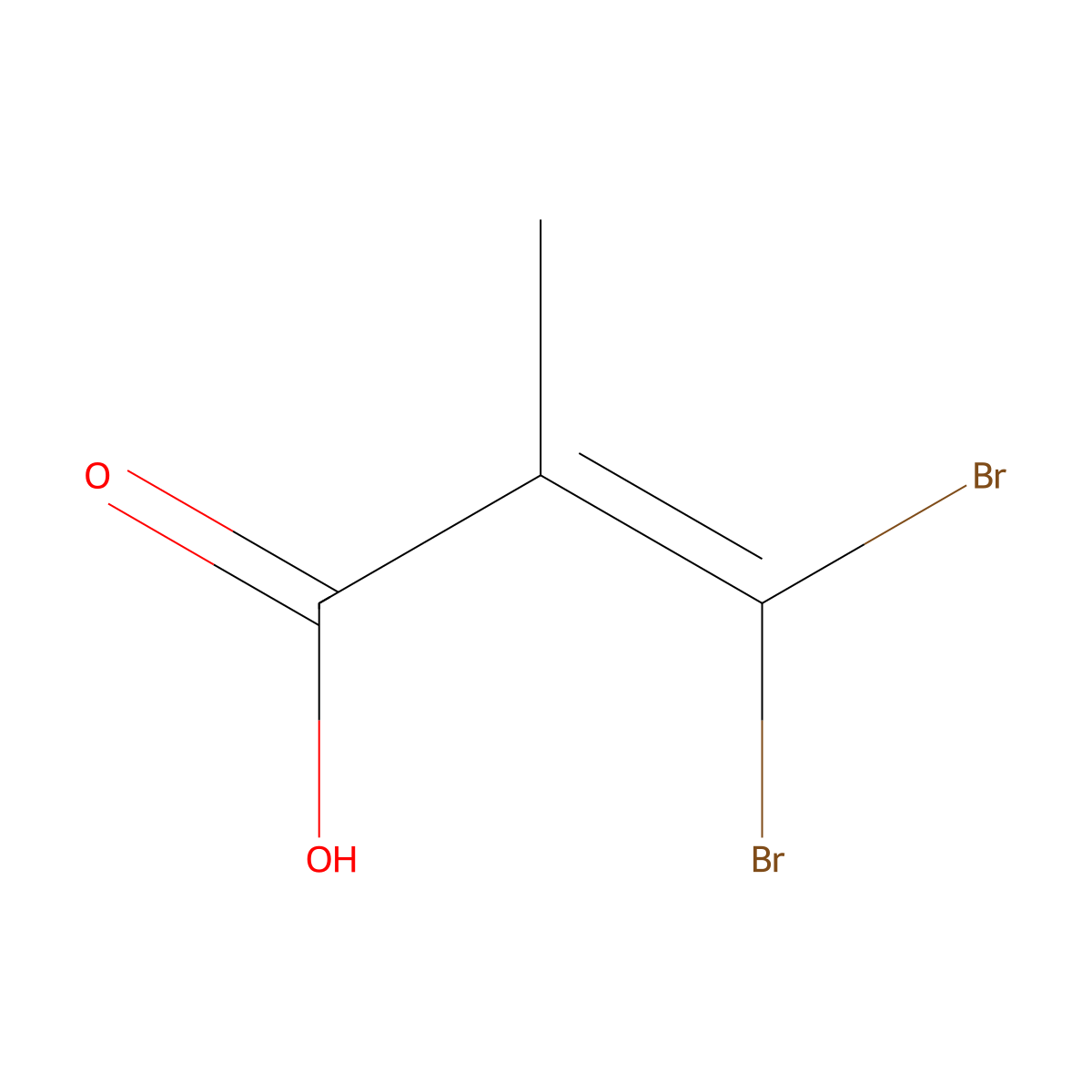 3,3-Dibromo-2-methylprop-2-enoic acid molecular structure, CAS 1578-22-9