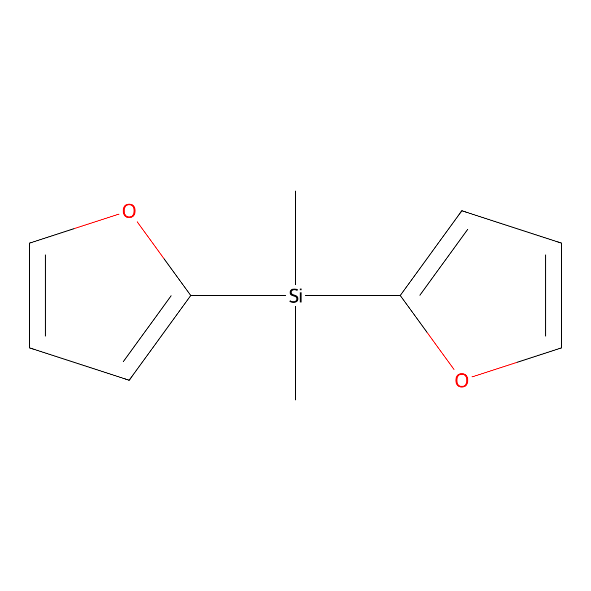 Di-(2-furyl)dimethyl silane molecular structure, CAS 1578-44-5