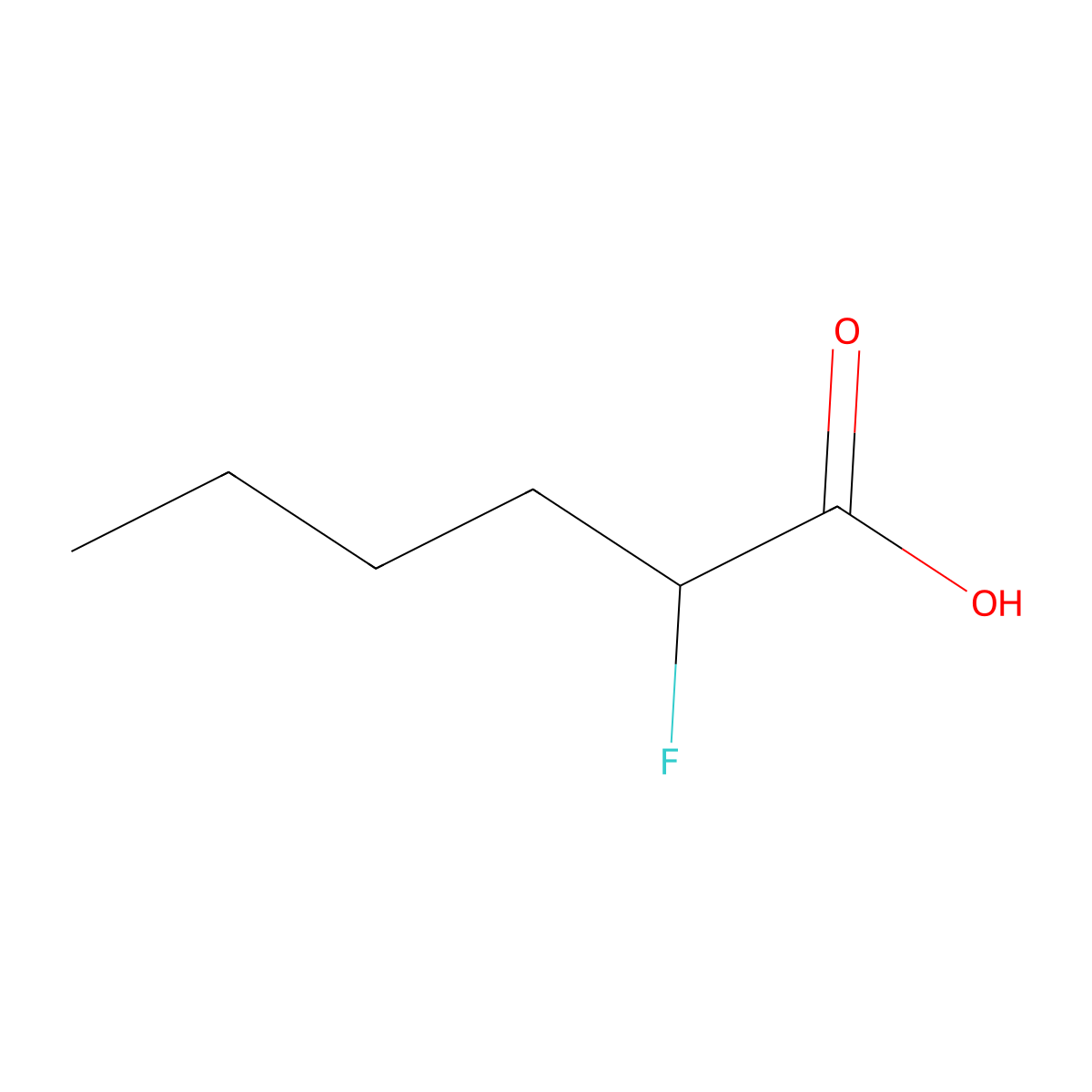 2-Fluorohexanoic acid molecular structure, CAS 1578-57-0