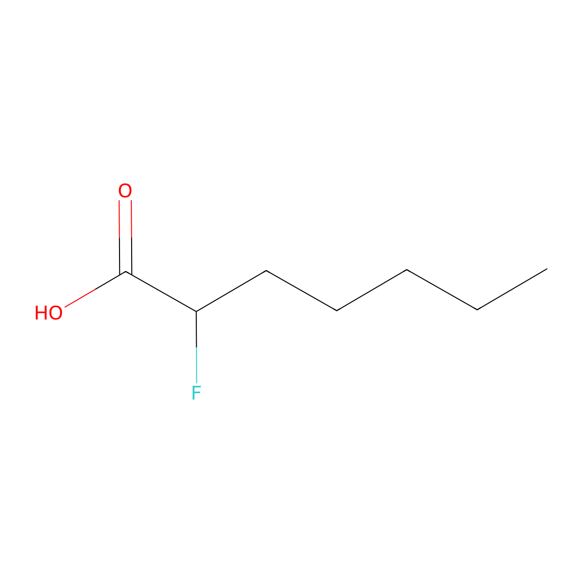 2-Fluoroheptanoic acid molecular structure, CAS 1578-58-1
