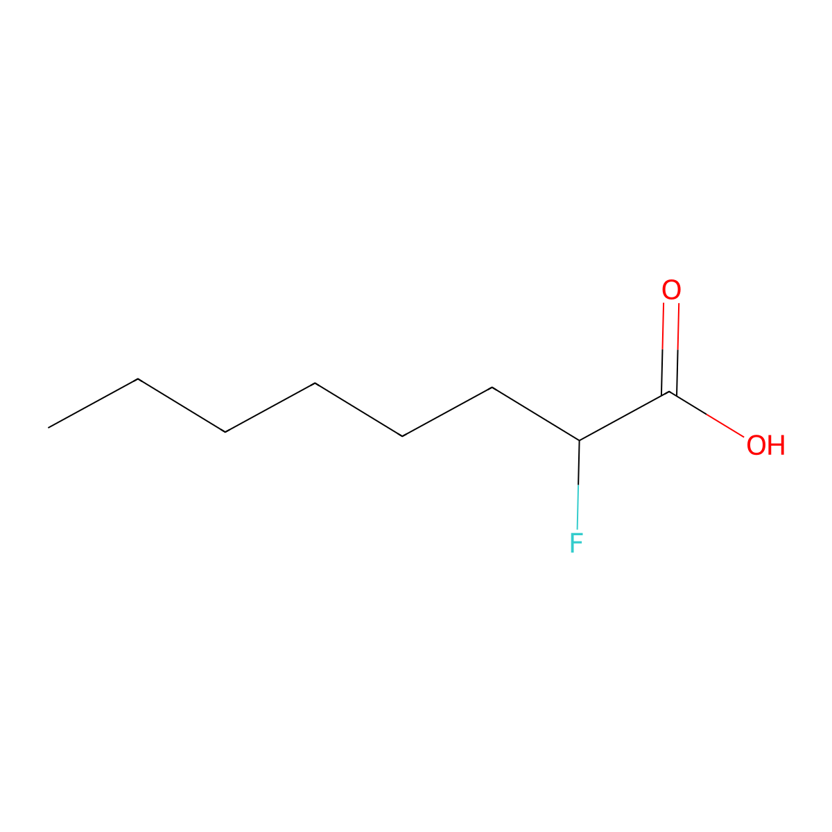 2-Fluorooctanoic acid molecular structure, CAS 1578-59-2