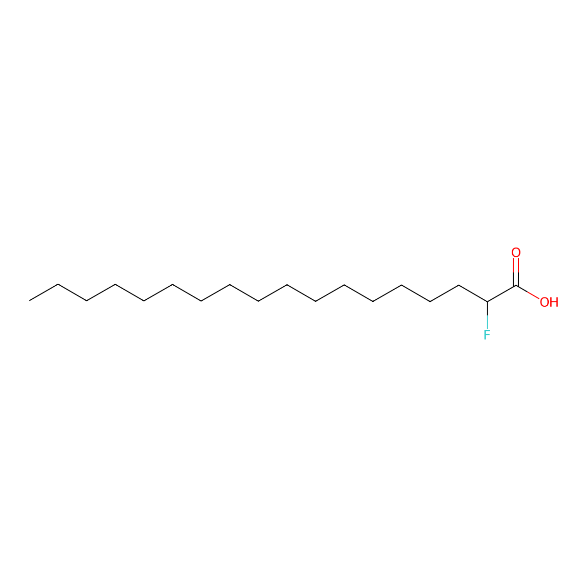 2-Fluorooctadecanoic acid molecular structure, CAS 1578-61-6