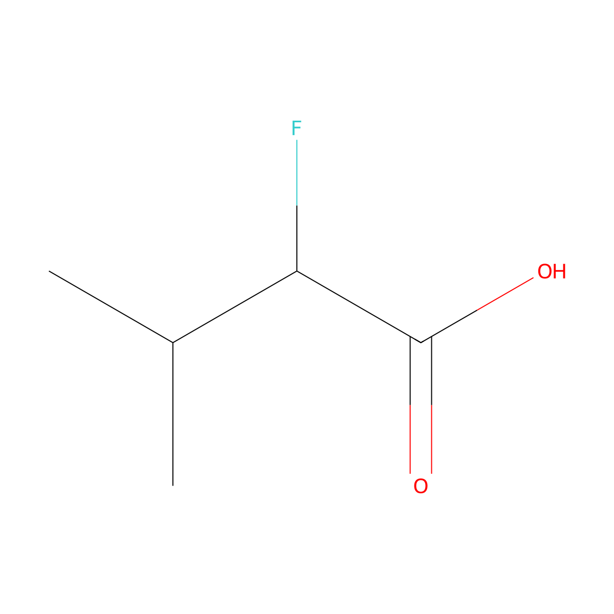 2-Fluoro-3-methylbutanoic acid molecular structure, CAS 1578-62-7