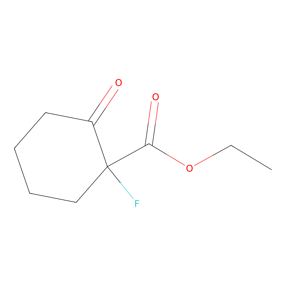 Ethyl 1-fluoro-2-oxocyclohexanecarboxylate molecular structure, CAS 1578-70-7