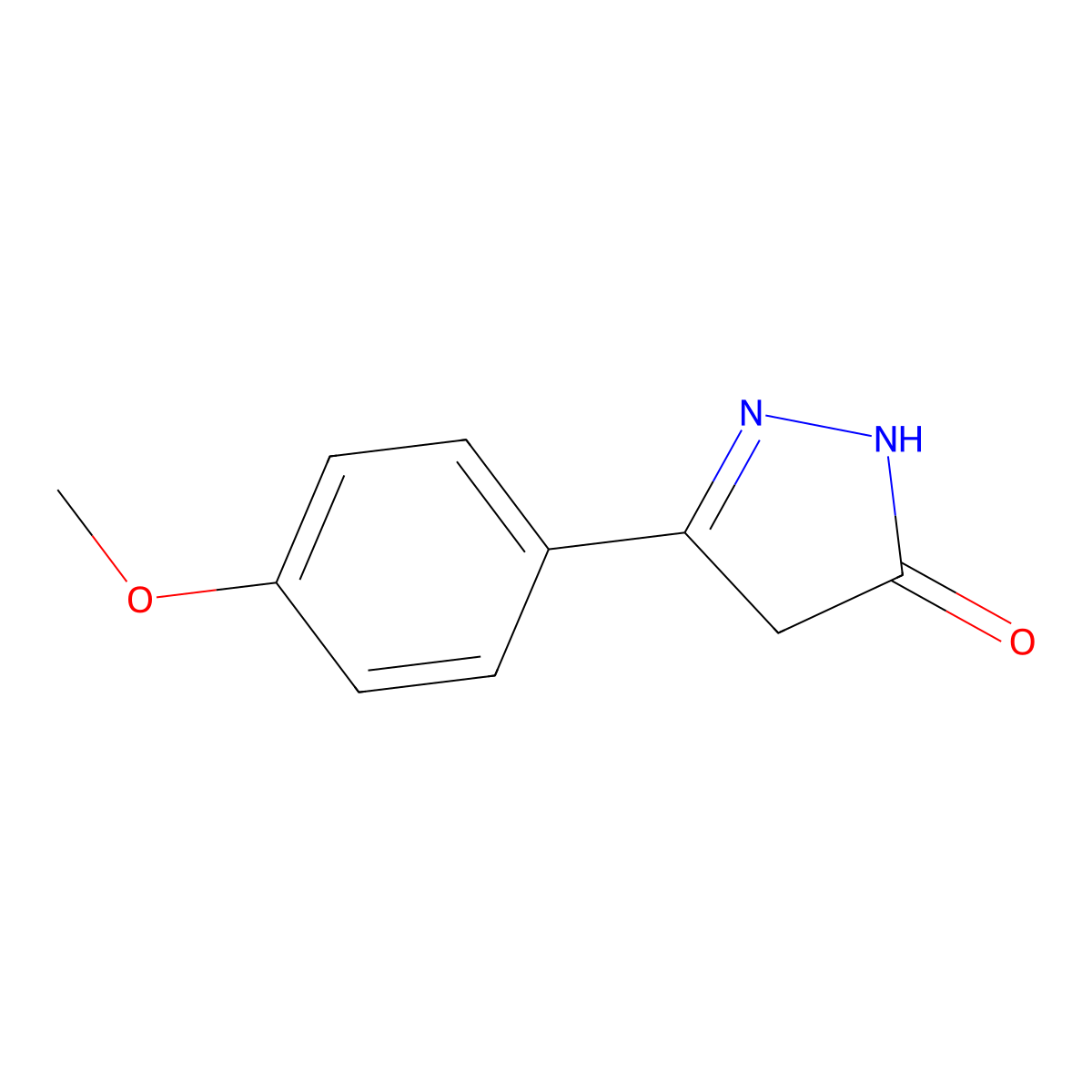 5-(4-Methoxyphenyl)-2,4-dihydro-3H-pyrazol-3-one molecular structure, CAS 1578-89-8