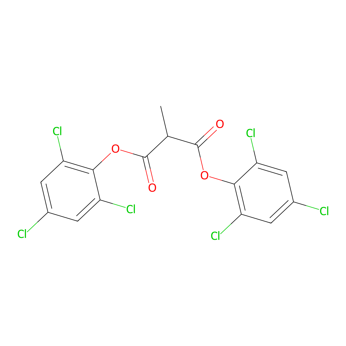 Bis(2,4,6-trichlorophenyl) methylpropanedioate molecular structure, CAS 15781-71-2