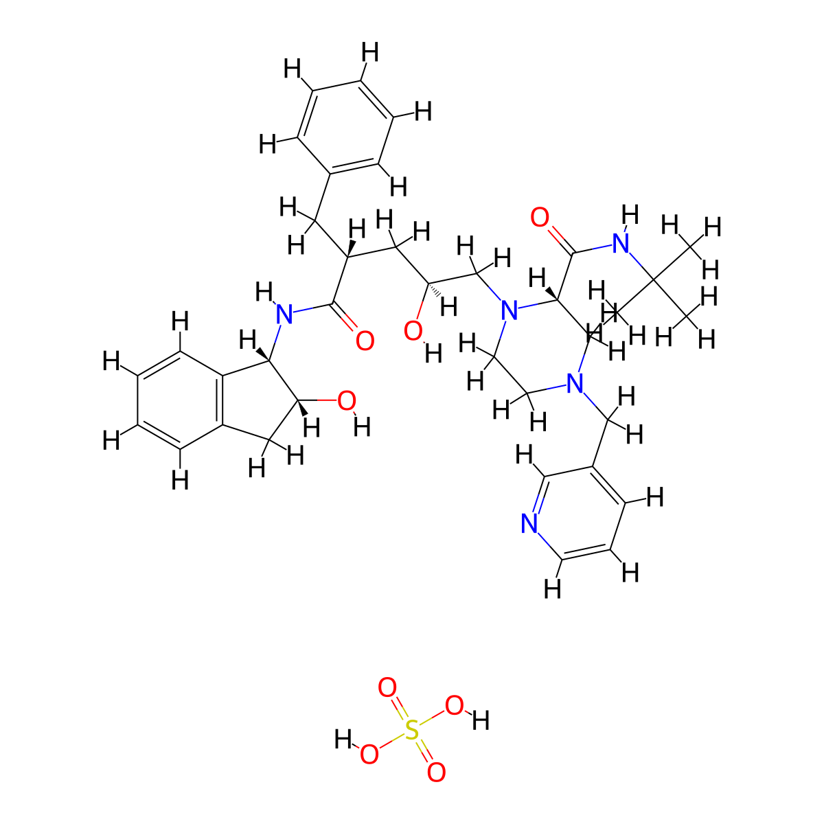 Indinavir Sulfate molecular structure, CAS 157810-81-6