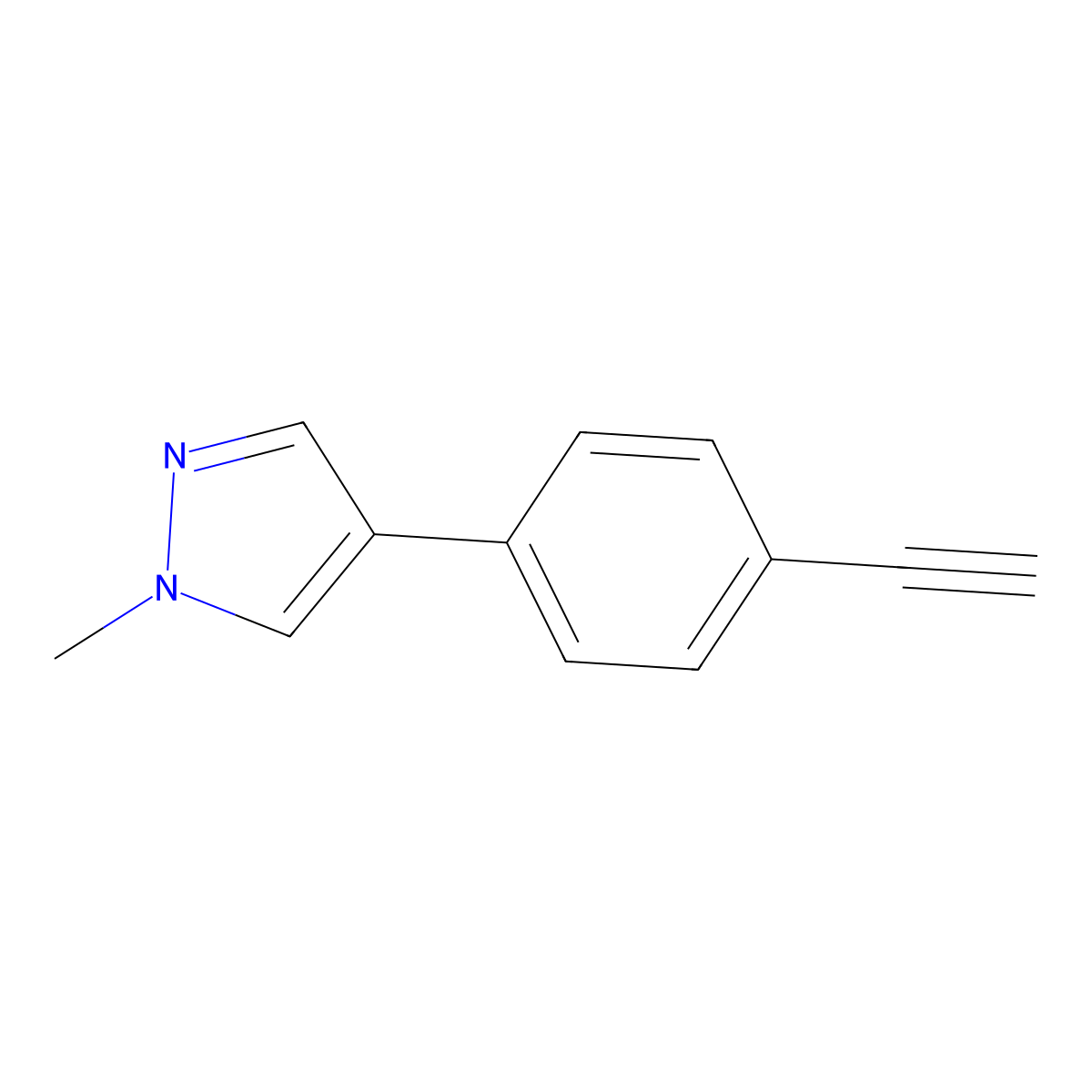 4-(4-Ethynylphenyl)-1-methyl-1H-pyrazole molecular structure, CAS 1578111-02-0