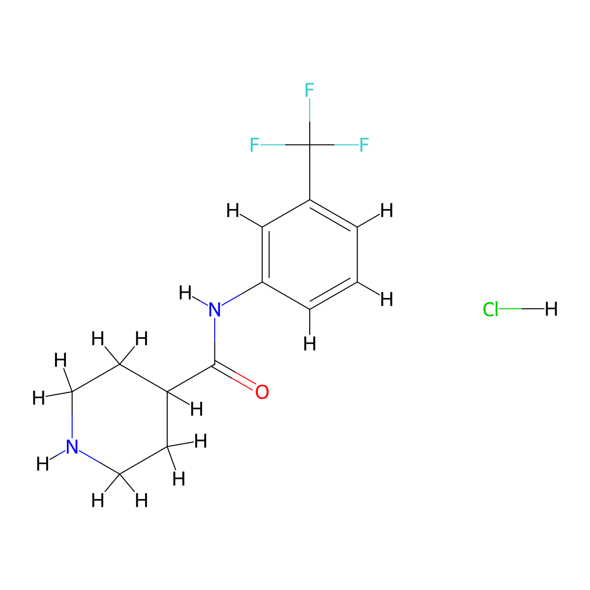 N-[3-(trifluoromethyl)phenyl]piperidine-4-carboxamidehydrochloride molecular structure, CAS 1578146-33-4