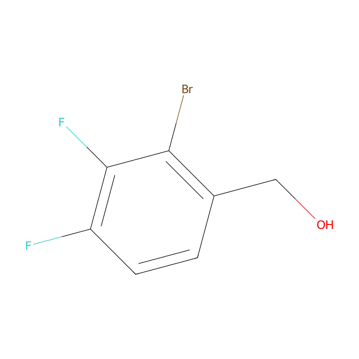 (2-Bromo-3,4-difluorophenyl)methanol molecular structure, CAS 1578156-19-0