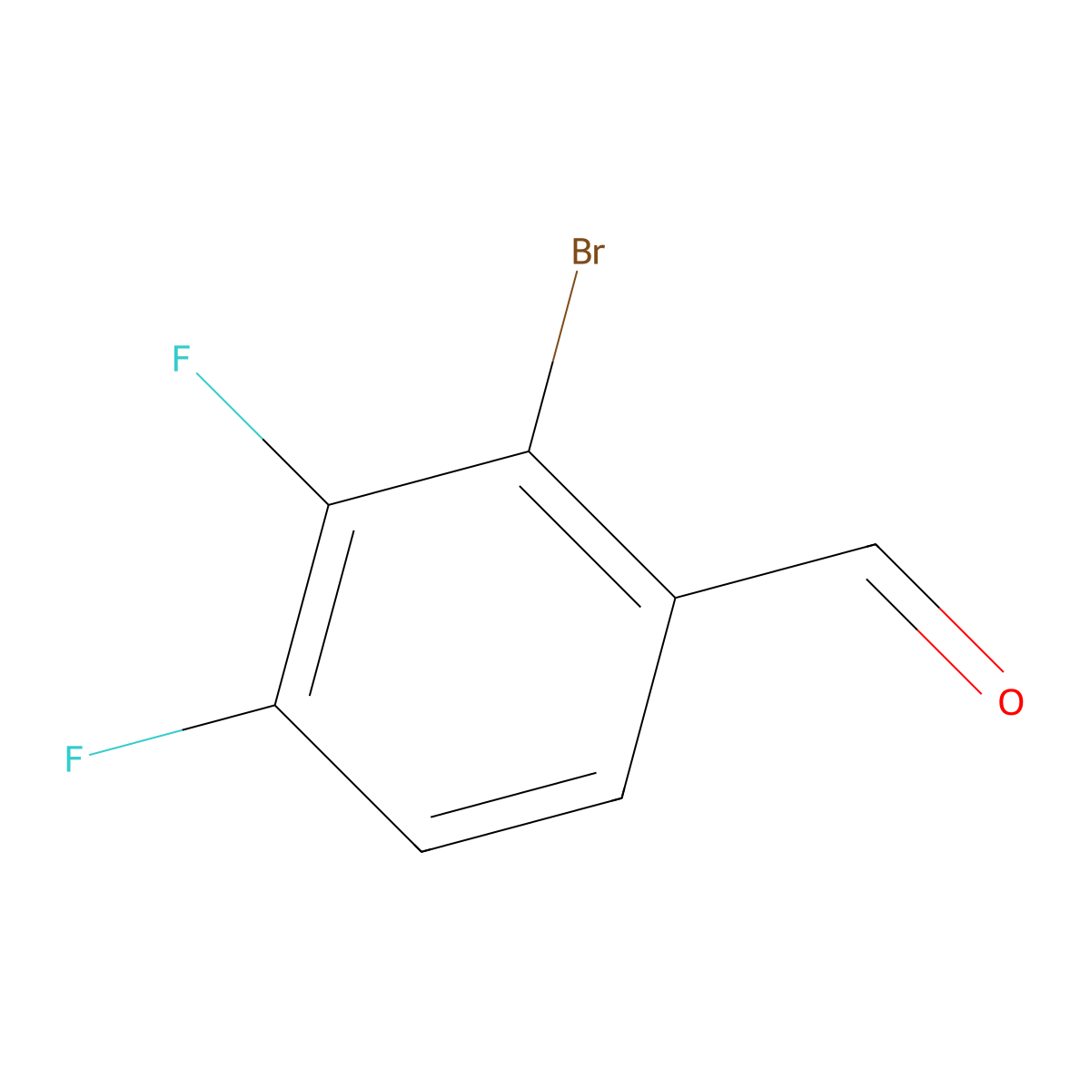 2-Bromo-3,4-difluorobenzaldehyde molecular structure, CAS 1578156-21-4