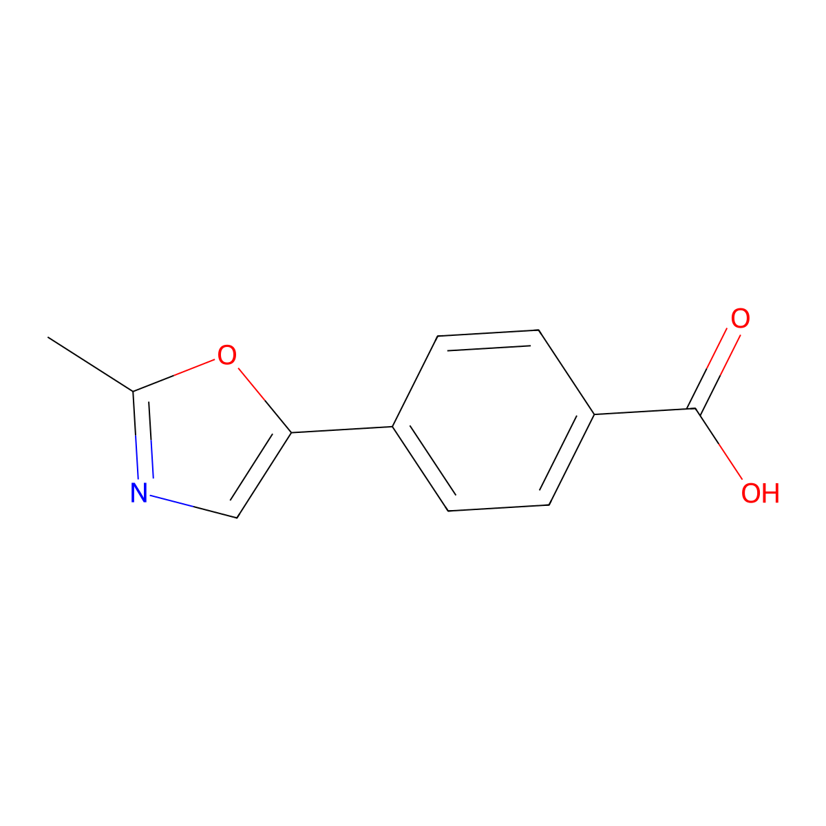 4-(2-Methyl-oxazol-5-yl)-benzoic acid molecular structure, CAS 1578191-05-5