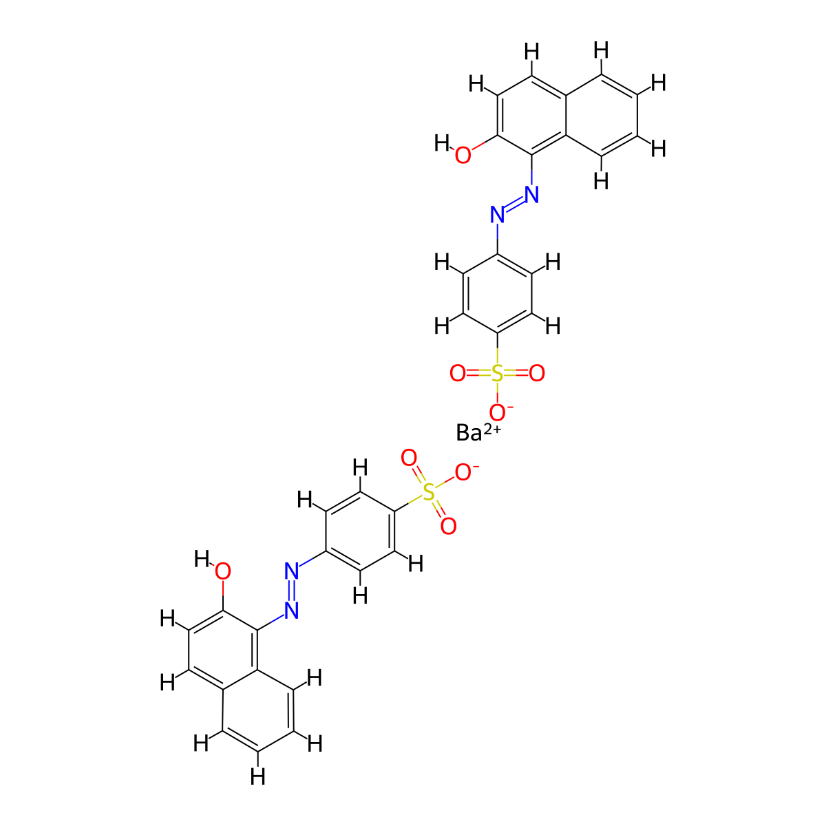 Benzenesulfonic acid, 4-(2-(2-hydroxy-1-naphthalenyl)diazenyl)-, barium salt (2:1) molecular structure, CAS 15782-04-4