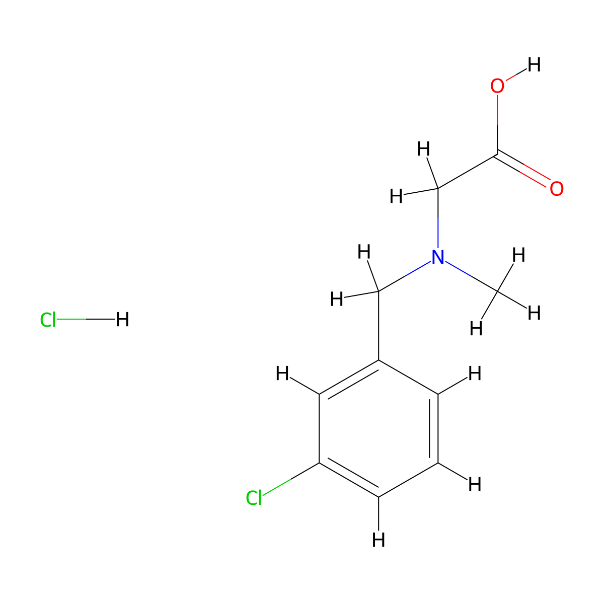 2-{[(3-Chlorophenyl)methyl](methyl)amino}acetic acid hydrochloride molecular structure, CAS 1578213-88-3