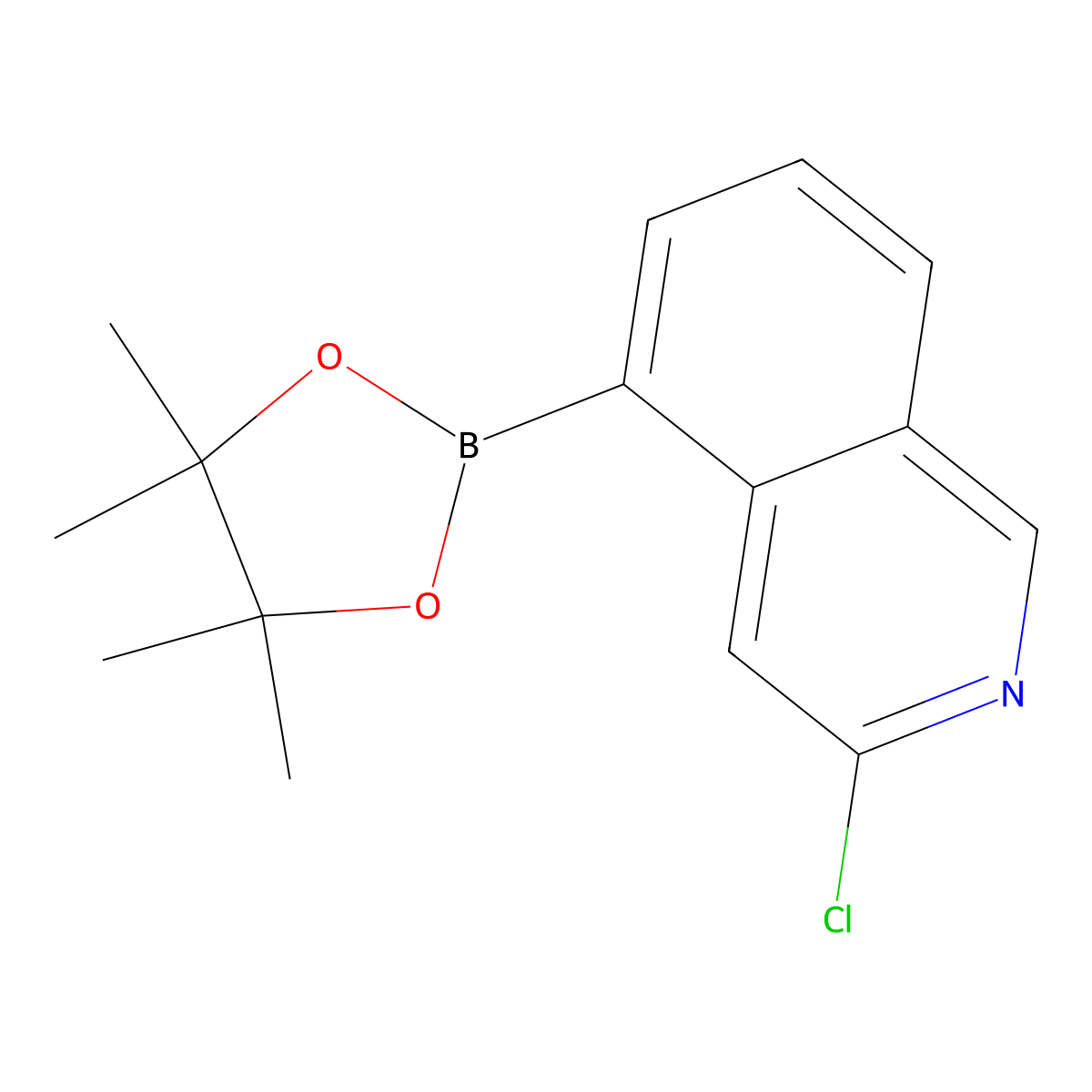 3-Chloro-5-(4,4,5,5-tetramethyl-1,3,2-dioxaborolan-2-yl)isoquinoline molecular structure, CAS 1578245-90-5