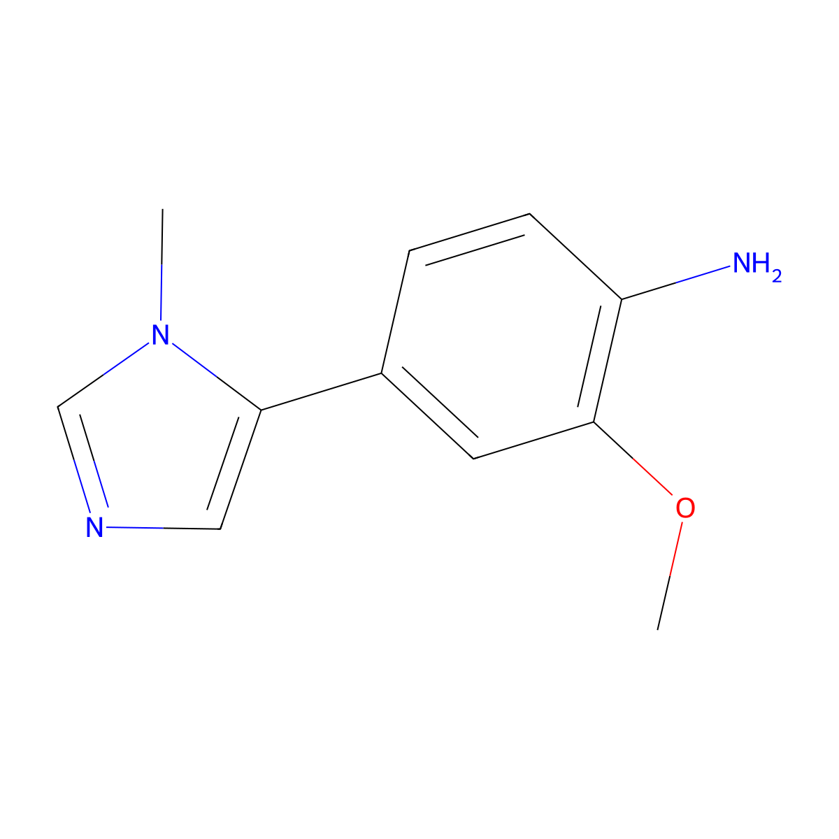 2-Methoxy-4-(1-methyl-1H-imidazol-5-yl)aniline molecular structure, CAS 1578245-91-6