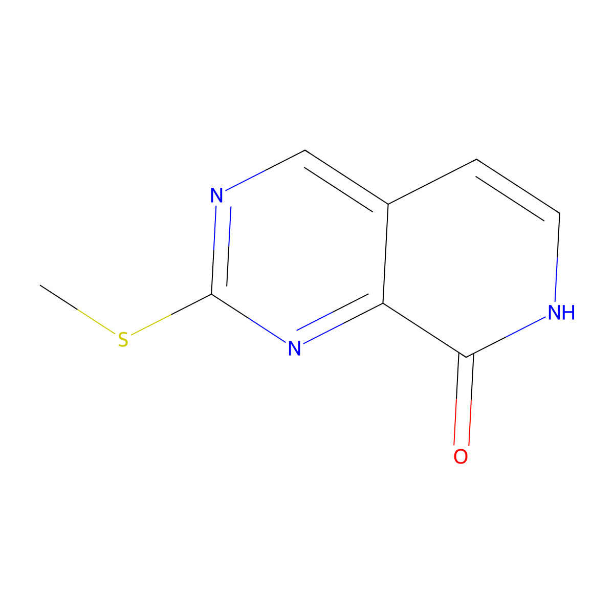 2-(Methylthio)pyrido[3,4-d]pyrimidin-8(7H)-one molecular structure, CAS 1578245-94-9