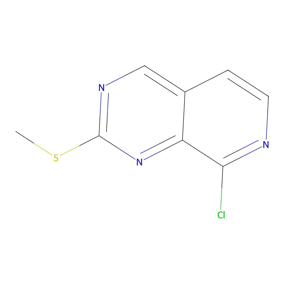 8-Chloro-2-(methylthio)pyrido[3,4-d]pyrimidine molecular structure, CAS 1578245-95-0