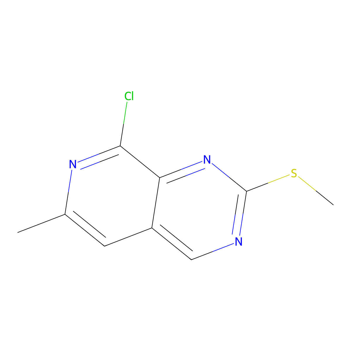 8-Chloro-6-methyl-2-(methylthio)pyrido[3,4-d]pyrimidine molecular structure, CAS 1578246-23-7