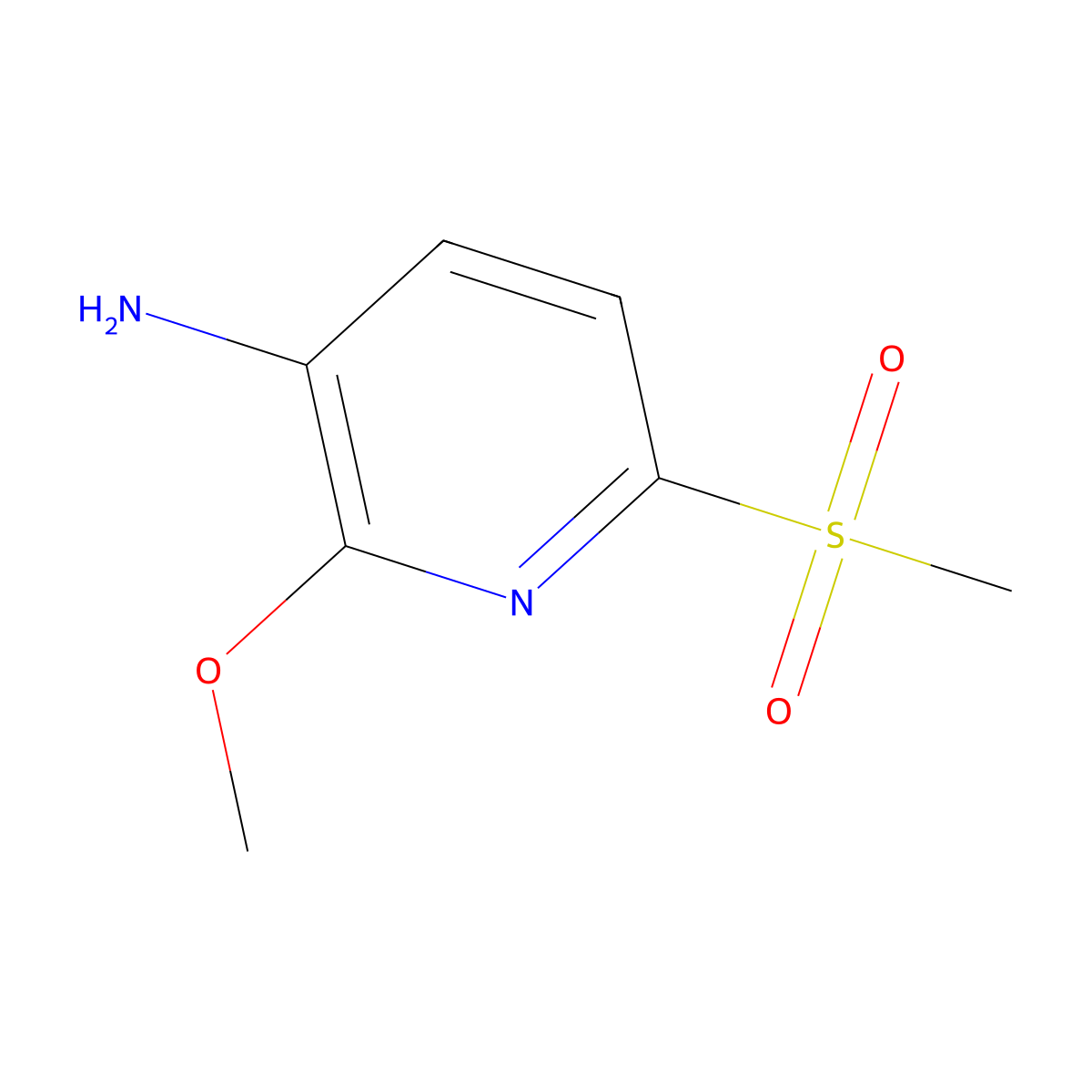 2-Methoxy-6-(methylsulfonyl)pyridin-3-amine molecular structure, CAS 1578246-41-9